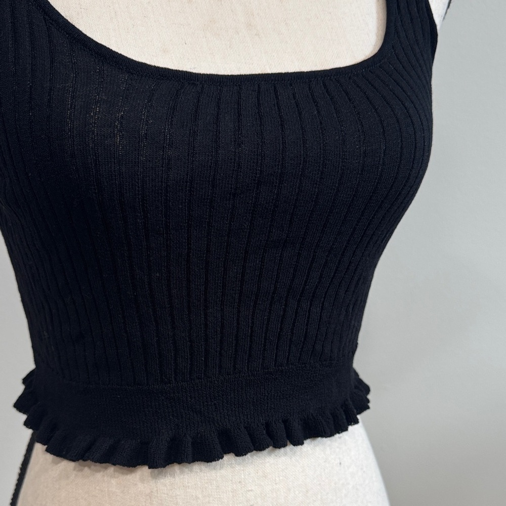 Mango Black Ribbed Tank Top - Picture 3 of 6